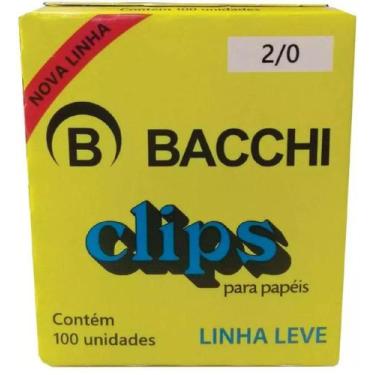Imagem de Clips Galvanizado 2/0 linha leve Bacchi  25 caixas com 100 unidades ca