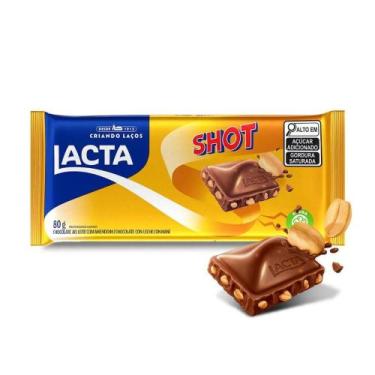 Imagem de Chocolate Shot com Amendoim Lacta Barra 80g