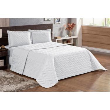 Imagem de Kit colcha cobre Leito Pratic Casal Queen 3 Peças - HP enxovais, Branc
