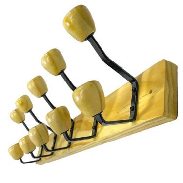 Imagem de Cabide 5 ganchos reto com ganchos duplos para parede ou porta. - Beliz