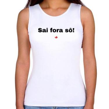 Imagem de Regata Feminina Sai fora sô! - Foca na Moda, Branco, M