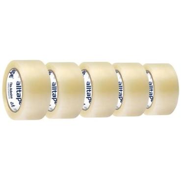 Imagem de Kit 5 Fita Adesiva Durex Larga Transparente 100 metros x45mm - ALLTAPE