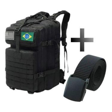 Imagem de Mochila Militar Grande Impermeável 50l  E Cinto  - Tem Tudo OnLine