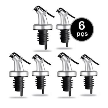 Imagem de kit 6un bico dosador c/ tampa p/ garrafa azeite vinagre - Unygift