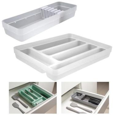 Imagem de Conjunto 2 Organizadores Gavetas Talheres Multiuso Cozinha Logic - KTE