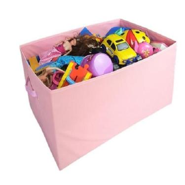 Imagem de Cesto Baú Porta Brinquedo Infantil Montessoriana - OrganiBox, Rosa BAI
