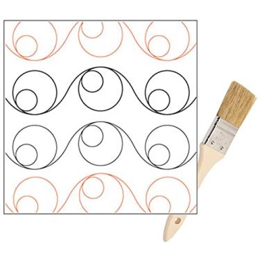 Imagem de Rolo de papel padrão de pantógrafos acolchoados - para máquinas de acolchoar Longarm | Pantógrafo de colcha com design de círculos fáceis | O conjunto inclui quilters de braço longo, trilhos de