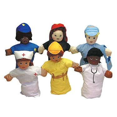 Imagem de Children's Factory Fantoches de mão Career 22,88 cm (9") - Conjunto de 6, multi