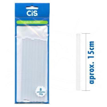 Imagem de Bastão de Cola Quente Transparente Fino - 8 unidades - Cis