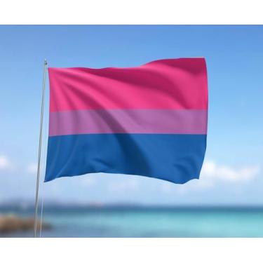 Imagem de Bandeira Bissexual LGBTQIA+ 80cmx140cm Tecido Oxford 100% Poliéster - 
