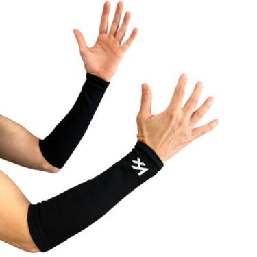 Imagem de Manguito Curto Tensor Protetor Compressão de Antebraço Volei Ciclismo 