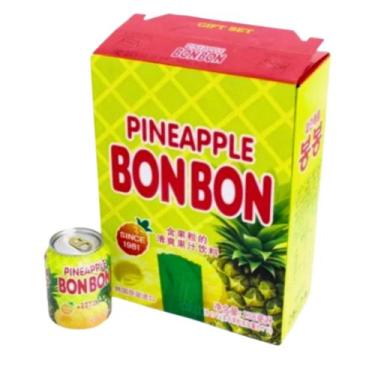 Imagem de 12 Sucos Abacaxi Coreano Bonbon Lata 238ml - Bon Bon