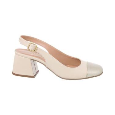 Imagem de Scarpin Sapato Slingback Feminino Salto Grosso Bico Quadrado - Stessy 