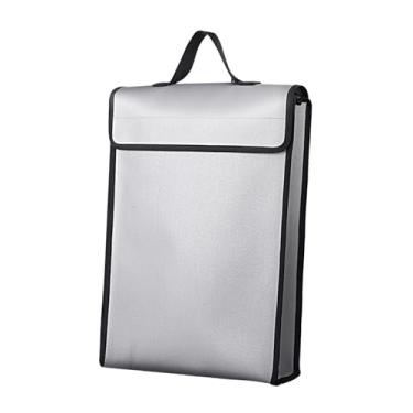 Imagem de Vaveren Saco de armazenamento de arquivos de papel à prova de fogo saco de documentos protetor viagem portátil escritório versátil bolsa de documentos de, Borda Preta