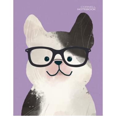 Imagem de Cornell Notes Notebook 8.5"x11" with Ruled Lines & Dotted, Index and Numbered Pages, Cornell Note Taking System for School and University - Cute Smart Dog Bulldog Cover