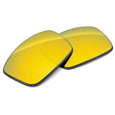Imagem de Tintart Lentes de desempenho compatíveis com Oakley Gascan polarizadas gravadas, Amarelo dourado - polarizado, Tamanho �nico