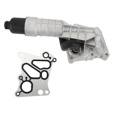 Imagem de A ABSOPRO Adaptador de caixa do filtro de óleo do refrigerador de óleo do motor conjunto nº 2711801410 com vedação de anel de vedação caixa de filtro de óleo para Mercedes-Benz C250 SLK250 2012-2015