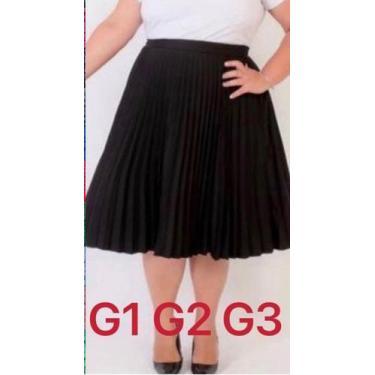 Imagem de Saia Plissada Plus Size Tendência de Verão Moda Feminina  - Nanda Fash