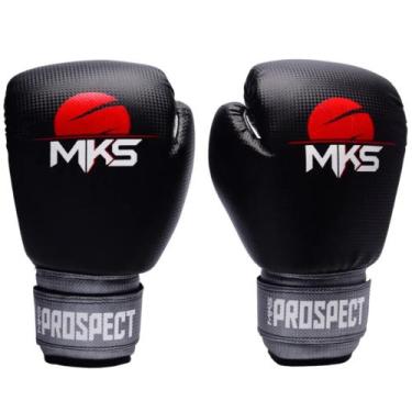Imagem de Luva de boxe muay thai kickboxing prospect preta/prata - mks combat, 1