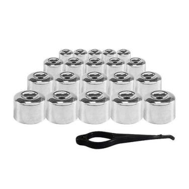 Imagem de Capa Parafuso Roda Kit 20 Peças Fox Polo Golf Jetta Cromado - DCAPS