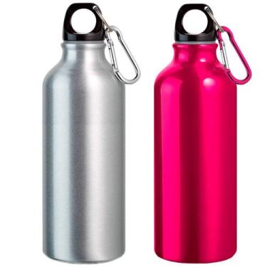 Imagem de kit 2x Garrafa Squeeze Sport 500 ml TopGet Prata e Rosa