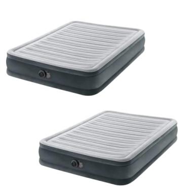 Imagem de Kit 02 Colchão Casal Inflável Intex Dura Beam Comfort Plush Com Bomba de Ar Elétrica Embutida 127V