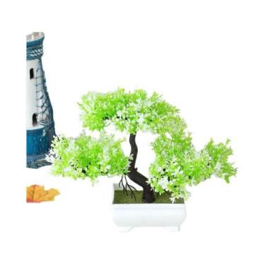 Imagem de Mini Bonsai Artificial em Vaso de Plástico - Decoração para Mesa e Jar