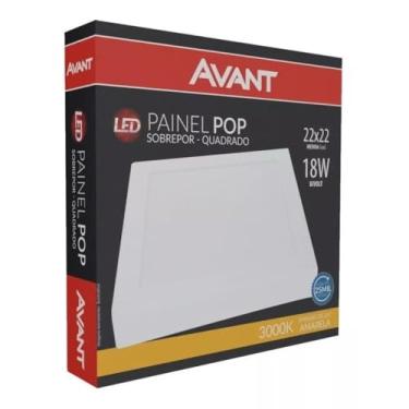 Imagem de Painel Plafon Led 18w Quadrado Sobrepor Amarelo 22x22 Bivolt