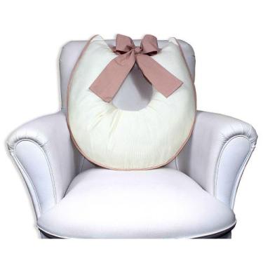 Imagem de Almofada Amamentação com Laço - Laura Baby, Palha c/ Nude