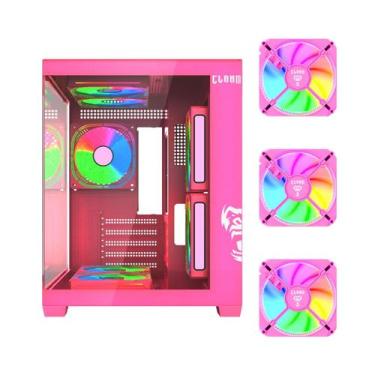 Imagem de Gabinete Gamer, Clanm Candy, Micro-ATX/ITX, Com 3 Fans, Rosa