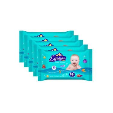 Imagem de KIT Toalha Umedecida Estrelinhas 98% Água 250 folhas - HYGIELINE