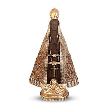 Imagem de Nossa Senhora Aparecida Imagem Para Casamento Luxo 40cm Estilizada Modelo Juta Perfeita Original Barroca Tecido Decorada