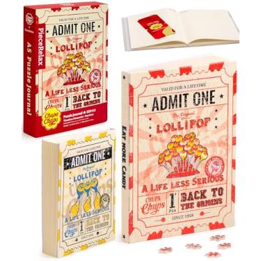 Imagem de Diário de quebra-cabeça Chupa Chups X PieceRelax A5 329 peças de plástico para adultos - memórias atemporais - passe divertido - capa de livro e caderno, presente de quebra-cabeça exclusivo, arte de