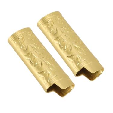 Imagem de Estojo de isqueiro vintage atraente conjunto de 2 peças portátil para isqueiro para uso diário (dourado)