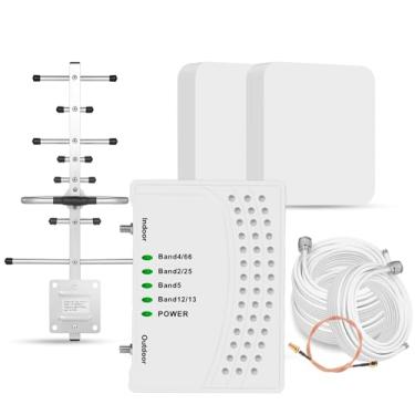 Imagem de Amplificador de celular para casa e muti-room, até 7000 pés quadrados, amplificador de sinal de celular para área rural com 2 antenas de painel interno, aumenta 5G 4G LTE para todas as operadoras dos