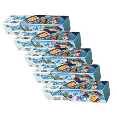 Imagem de Kit 5 Biscoito Recheado Danix Sabor Choco Shake 130g