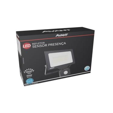 Imagem de Refletor Led Com Sensor De Presença 50w Branco 6500k