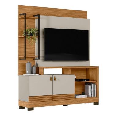 Imagem de Home Para Tv 50\' Com Prateleira Valência Nature Off-white