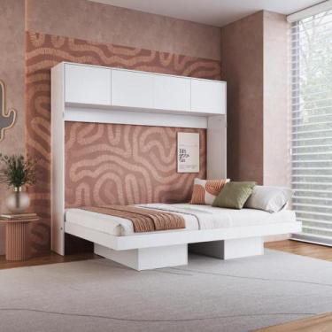 Imagem de Cama Casal Articulada 195,6cm com Armário 4 Portas e Nichos - Art In Q