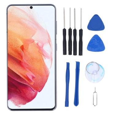 Imagem de Substituição de Tela para S21, Conjunto de Tela Sensível Ao Toque do Telefone Com Moldura, Kit de Reparo de Conjunto de Display Com Ferramentas