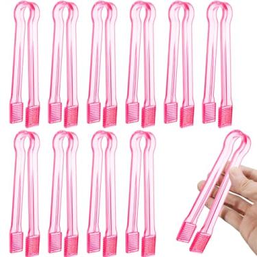 Imagem de 10 pinças de plástico para buffet, mini pinças descartáveis para servir alimentos, pequena pinça de catering para aperitivos, biscoitos de churrasco de gelo, sanduíche, brunch, decorações de festa, 15