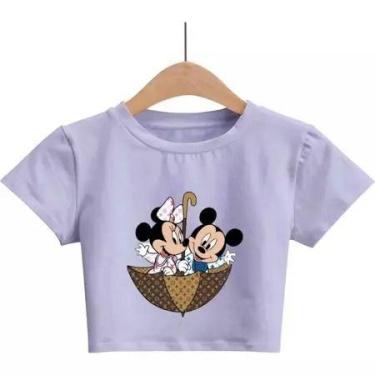 Imagem de Top Cropped Feminino Minnie mickey - loja dinka, p, lilás