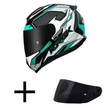 Imagem de Capacete Norisk Razor Speed Max Preto e Verde Mais Viseira Fumê, 62