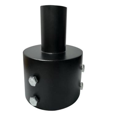 Imagem de TRAYIU Adaptador De Encaixe De Encaixe Para Poste Redondo De 5 Polegadas, Adaptador Redondo De 2 3/8 Para Serviço Pesado Para Iluminação De Estacionamento De Led, Suporte De Montagem Externo De Meta