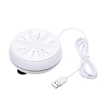 Imagem de Mini Máquina de Lavar Portátil USB, 10 cm, Automática para Roupas Leves, Branca