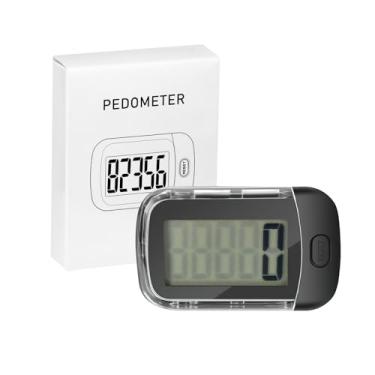 Imagem de Pedômetro 3D para caminhada, contador de passos digital simples com clipe e cordão removíveis, pedômetros precisos para trilha de degraus com grande visor LCD para homens, mulheres, crianças,