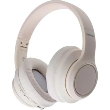 Imagem de Fone de Ouvido Estéreo Sem Fio Headphone Bluetooth - Redução de Ruído e Longa Duração de Bateria com 18 horas de Bateria, Carregamento Rapido, Design Dobrável (Bege)