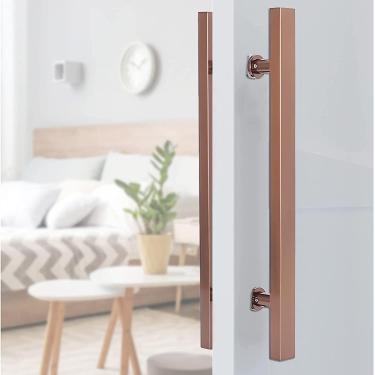 Imagem de Maçaneta De Barra Push Pull Moderna, Maçanetas E Puxadores De Porta De Celeiro Deslizante, Conjunto De Ferragens Embutidas Para Maçanetas De Portão Resid, Rose Gold, Length 80cm/31.5inch