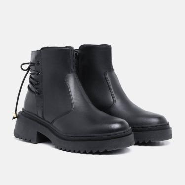 Imagem de Bota Coturno Feminino Couro Com Versátil Confortável