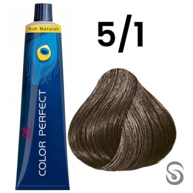 Imagem de Wella Perfect Color 5/1 Castanho Claro Acinzentado Rich Naturals 60ml,